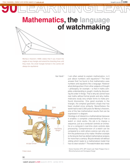 Mathematics, the Language of Watchmaking