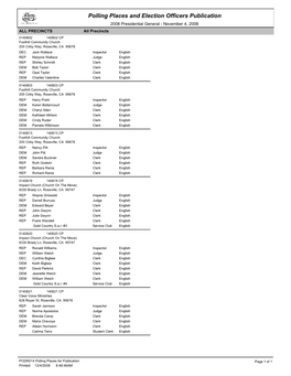 Polling Places and Elections Officers Publication