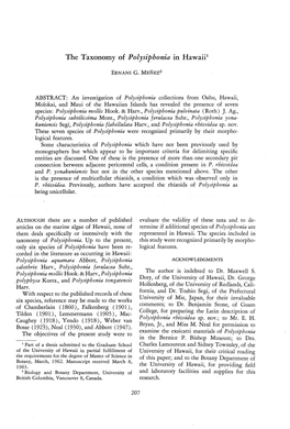 The Taxonomy of Polysiphonia in Hawaii!