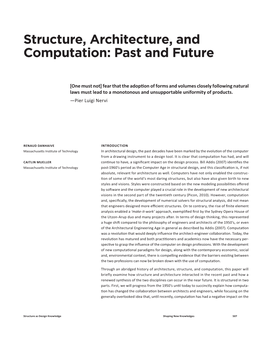 Structure, Architecture, and Computation: Past and Future