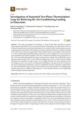 Investigation of Separated Two-Phase Thermosiphon Loop for Relieving the Air-Conditioning Loading in Datacenter