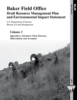 Baker Resource Area Resource Management Plan (RMP)