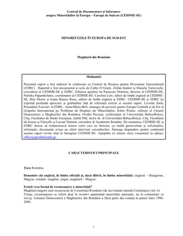 Europa De Sud-Est (CEDIME-SE) MINORITĂŢILE ÎN EURO