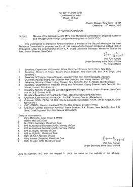 No 23011/1/2015-CPD Government of India Ministry of Coal Shastri