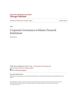 Corporate Governance in Islamic Financial Institutions Emily Samra