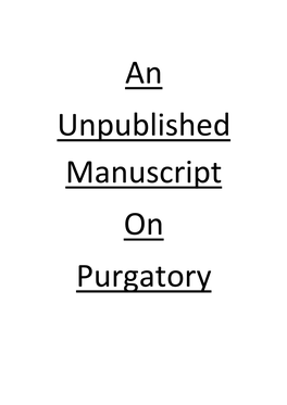 An Unpublished Manuscript on Purgatory