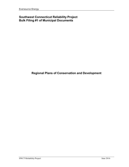 Regional Plan of Conservation and Development