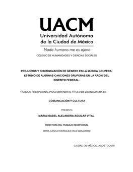 Prejuicios Y Discriminación De Género En La Música Grupera