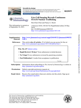 STAT6 Nuclear Trafficking Live Cell Imaging Reveals Continuous