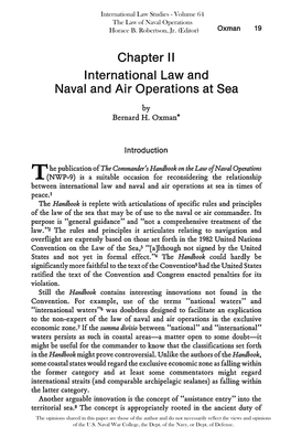 International Law and Naval and Air Operations At