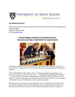 Artist Enrique Chagoya to Deliver Uccello Fine Arts Lecture at University of Saint Joseph