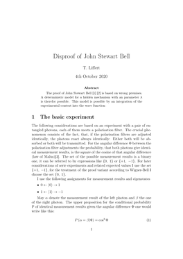 Disproof of John Stewart Bell