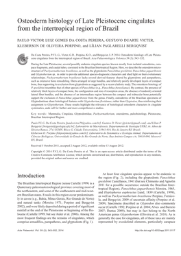 Osteoderm Histology of Late Pleistocene Cingulates from the Intertropical Region of Brazil