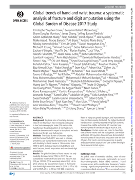 Global Trends of Hand and Wrist Trauma: a Systematic Analysis Of