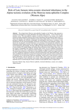 Role of Late Jurassic Intra-Oceanic Structural Inheritance in the Alpine Tectonic Evolution of the Monviso Meta-Ophiolite Complex (Western Alps)