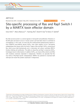 Site-Specific Processing of Ras and Rap1 Switch I by a MARTX Toxin