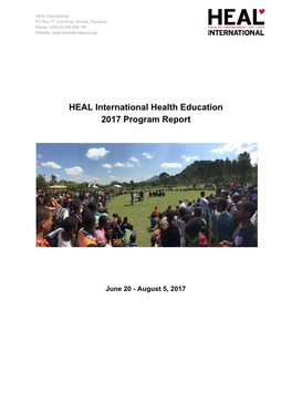 HEAL​ ​International​ ​Health​ ​Education 2017​ ​Program