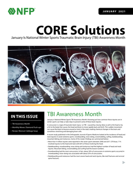 CORE Solutions January Is National Winter Sports Traumatic Brain Injury (TBI) Awareness Month