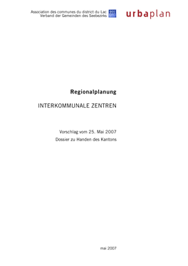 Regionalplanung INTERKOMMUNALE ZENTREN