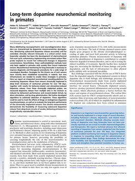 Long-Term Dopamine Neurochemical Monitoring in Primates