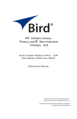 920-43, RF Directional Thruline Wattmeter Model 43