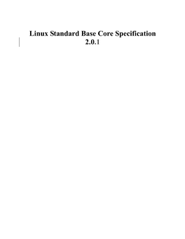 Linux Standard Base Core Specification 2.0.1