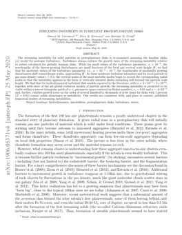 STREAMING INSTABILITY in TURBULENT PROTOPLANETARY DISKS Orkan M