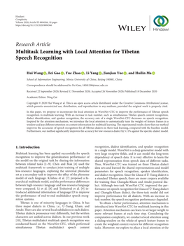 Multitask Learning with Local Attention for Tibetan Speech Recognition