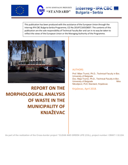 Report on the Morphological Analysis of Waste in the Municipality Of