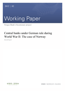 Central Banks Under German Rule During World War II