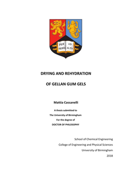 Drying and Rehydration of Gellan Gum Gels