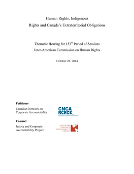Human Rights, Indigenous Rights and Canada's