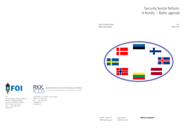 Security Sector Reform: a Nordic – Baltic Agenda