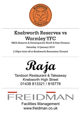 Knebworth Reserves Vs Wormley