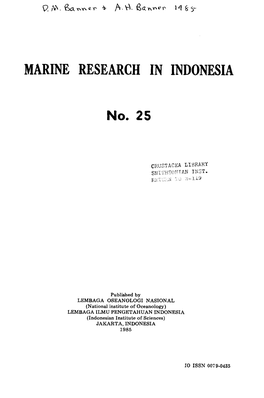 Marine Research in Indonesia