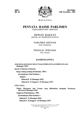 Penyata Rasmi Parlimen Parliamentary Debates