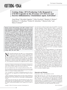 Chemokines Upon Activation CXCL12 And