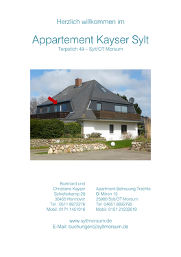 Appartement Kayser Sylt Terpstich 49 – Sylt/OT Morsum