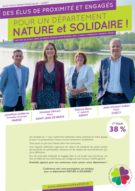 NATURE Et SOLIDAIRE ! CANTON DE SAINT-JEAN DE BRAYE, BOIGNY-SUR-BIONNE, BOU, CHÉCY, COMBLEUX, MARDIÉ, SEMOY