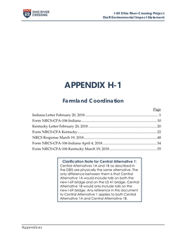 I-69 Ohio River Crossing DEIS, Appendix H-1 Farmland Coordination