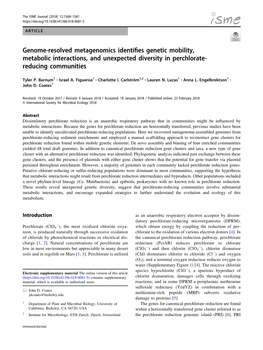 Genome-Resolved Metagenomics Identiies Genetic Mobility, Metabolic