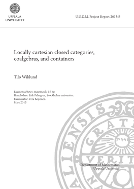 Locally Cartesian Closed Categories, Coalgebras, and Containers