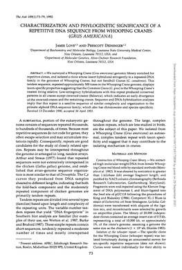 Repetitive Dna Sequence from Whooping Cranes (Grus Americana)