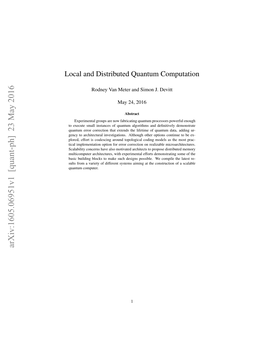 Local and Distributed Quantum Computation