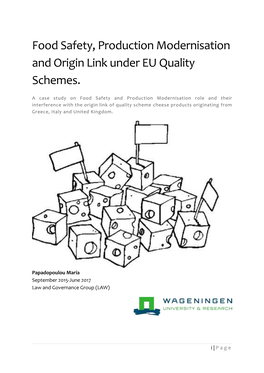 Food Safety, Production Modernisation and Origin Link Under EU Quality Schemes