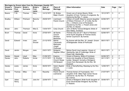 1871 Groom’S Groom’S Bride’S Bride’S Date of Place of Other Information Date Page Col Surname First Surname First Marriage Marriage Name Name Beavis T.W