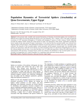 Population Dynamics of Terrestrial Spiders -.:: Natural Sciences Publishing