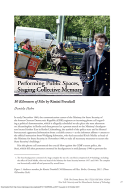 Performing Public Spaces, Staging Collective Memory