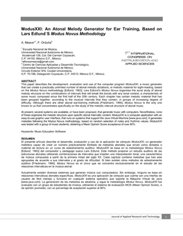 An Atonal Melody Generator for Ear Training, Based on Lars Edlund´S Modus Novus Methodology