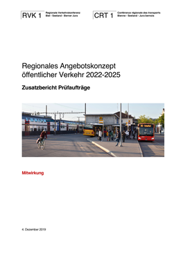 Regionales Angebotskonzept Öffentlicher Verkehr 2022-2025